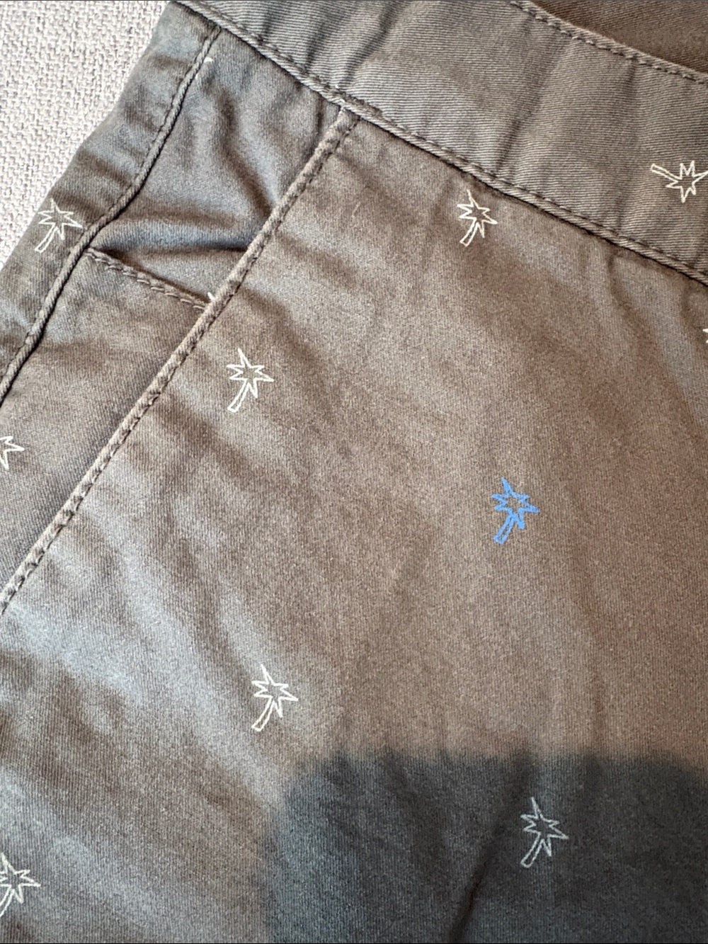 Quiksilver Gray Palm-Print Men's Chino Shorts - Picture 3 of 3